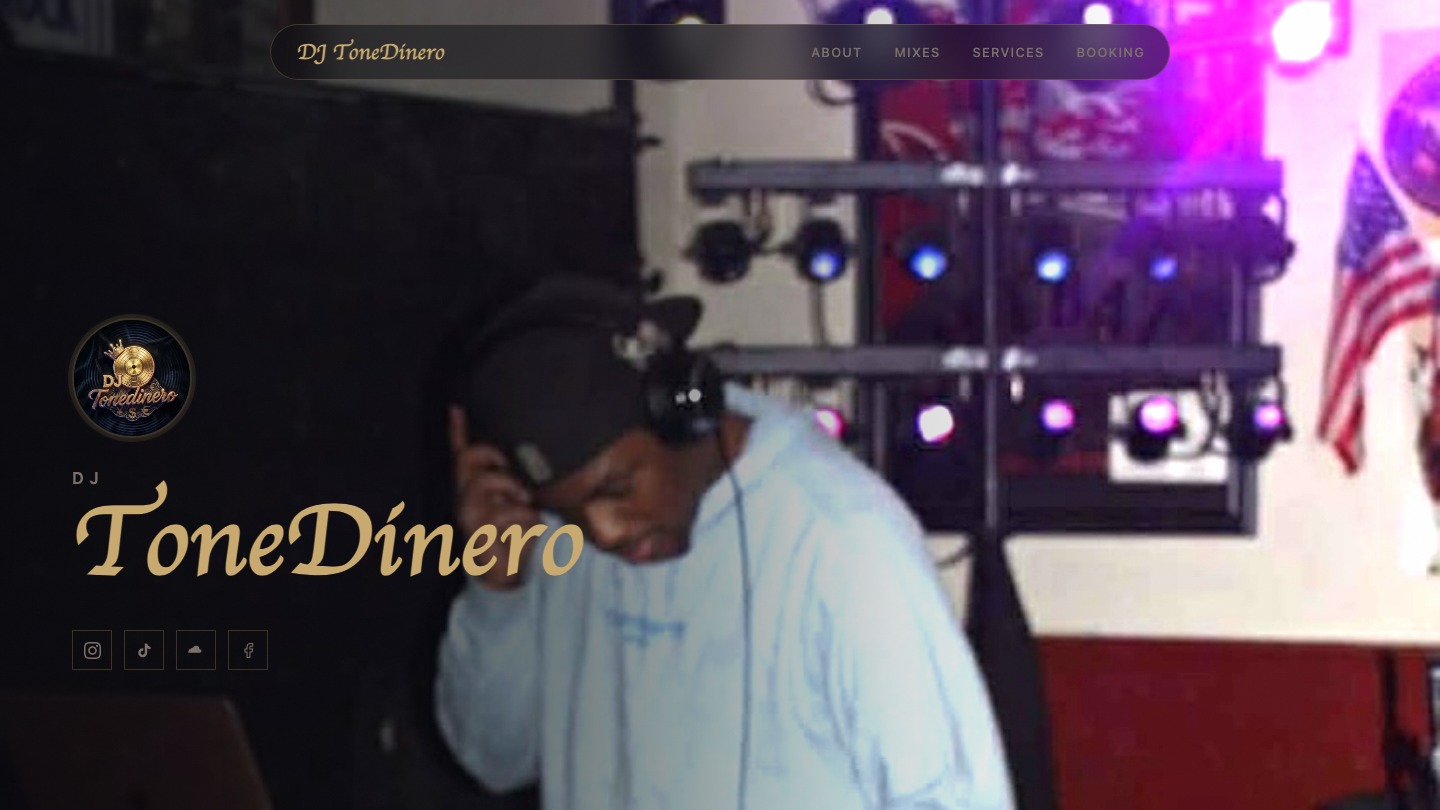 DJ Tone Di Nero website hero